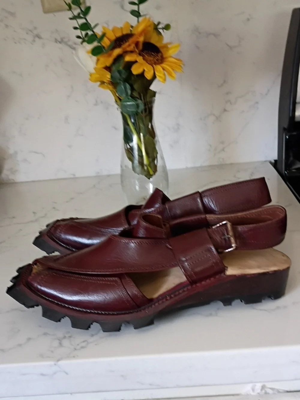 Men's Brown Leather Slingback Sandals